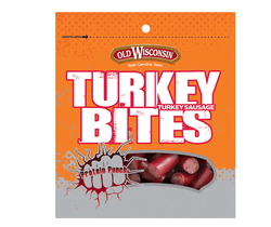 Old Wisconsin Gluten Free Smoked Turkey Sausage Snack Bites, 4 oz, Resealable Bag