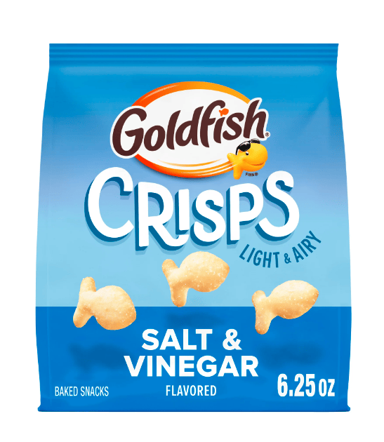 Goldfish Crisps Salt & Vinegar Flavored Baked Chip Crackers, 6.25 oz Bag