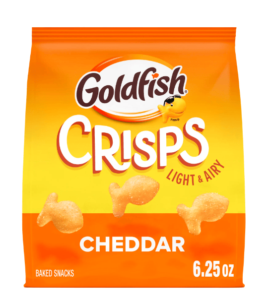 Goldfish Crisps Cheddar Cheese Baked Chip Crackers, 6.25 oz Bag