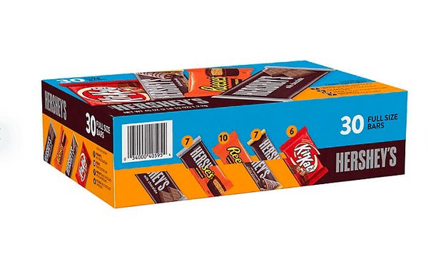 HERSHEY'S Variety Pack, Milk Chocolate Candy, 30 pk.