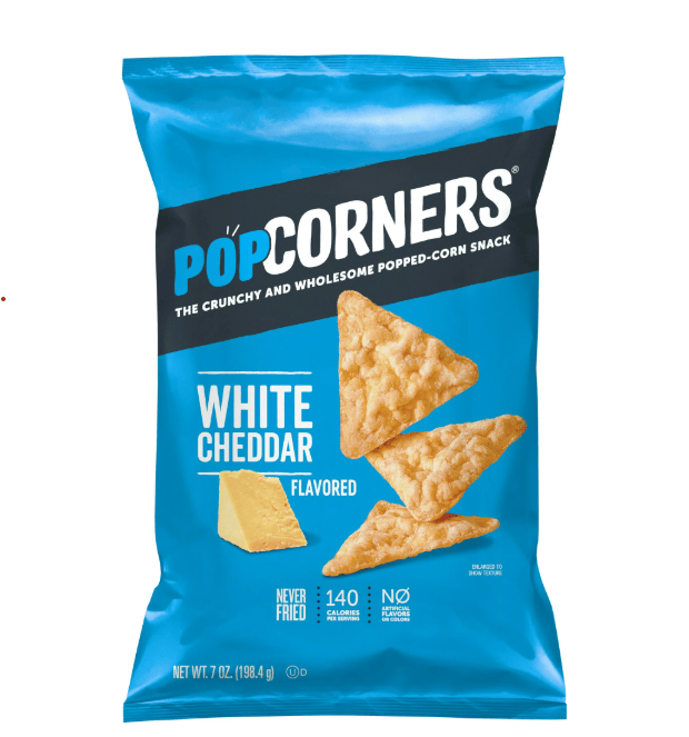 PopCorners Popped Corn Chips, White Cheddar, 7 oz Bag