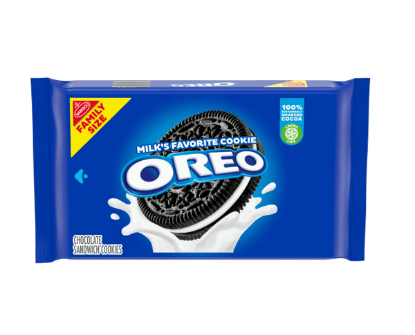 Oreo, Chocolate Sandwich Cookies, Family Size, 19.1 oz, 100% Cocoa, Plastic Tray